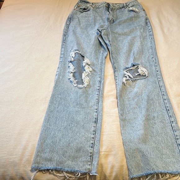 Garage 90s Denim Distressed wide leg jeans - Picture 1 of 3